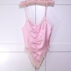 Vintage Dominique Satin Teddy Romper Panties M